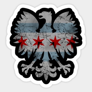 Polish Eagle Chicago Flag Sticker